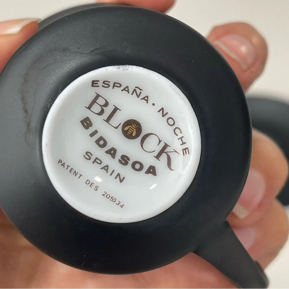 Espana Noche Block Bidasoa Black Matte Coffee Tea Set Vintage 25 Piece Set - Picture 4 of 16